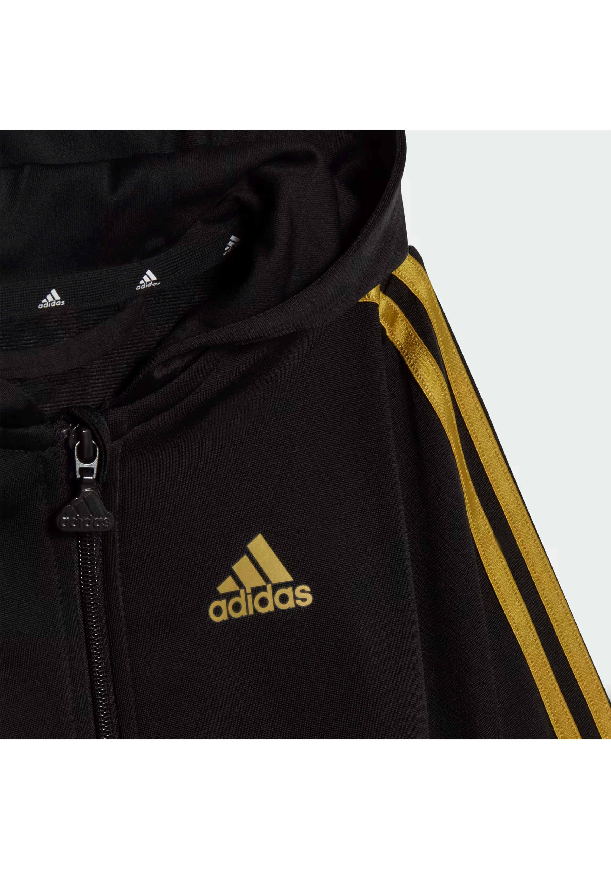 Adidas Infants Essentials Shiny Hooded Tracksuit Set - Baby Boys & Girls Athletic Jogger Outfit for Playtime & Casual Wear
