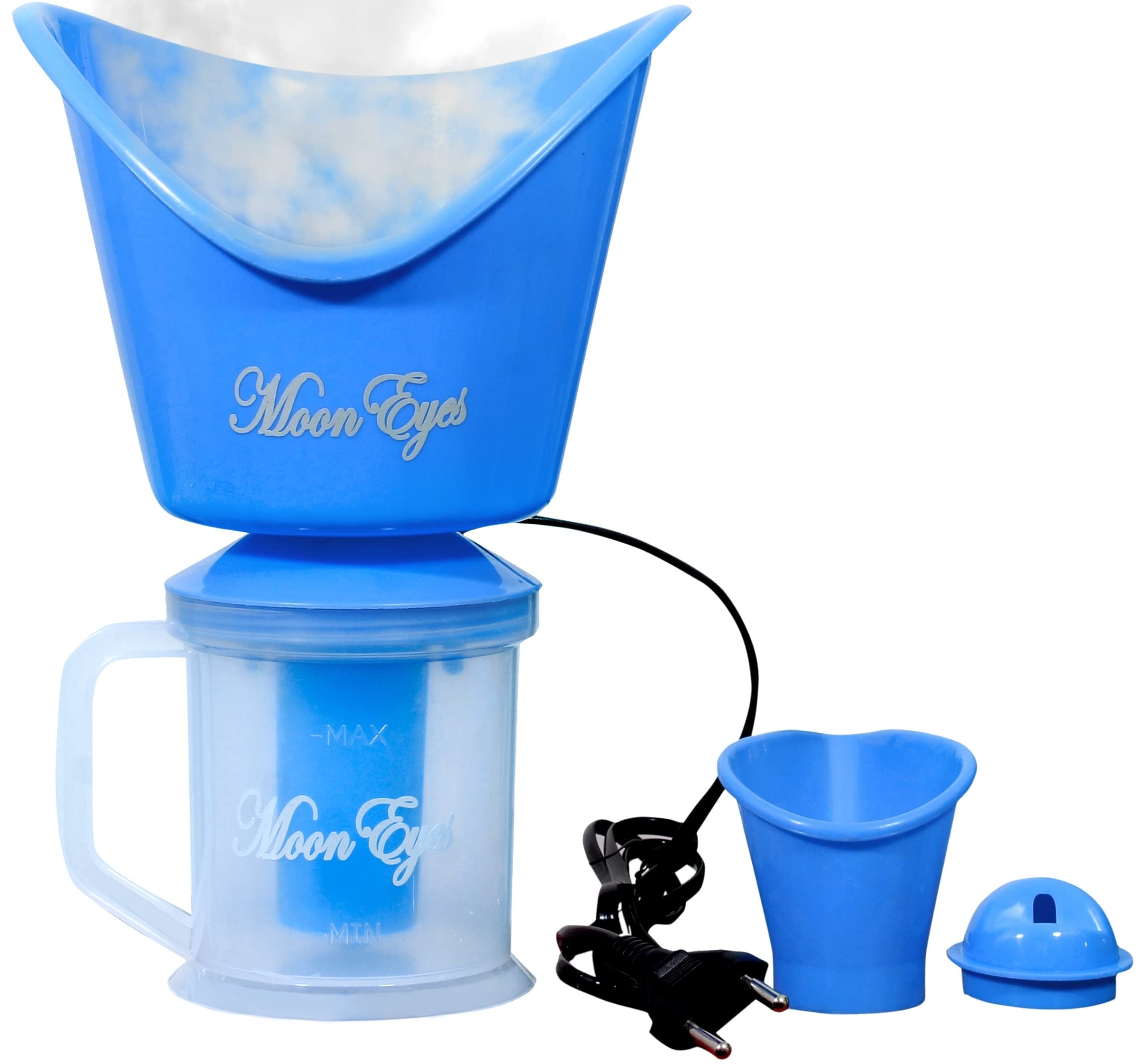 MoonEyes Premium Multi-Purpose Steamer - Facial Steamer, Fabric Steamer & Garment Steamer with Nozzle Vaporizer for Cold Relief | Perfect for Home Spa, Clothes Care & Health Therapy (Royal Blue)