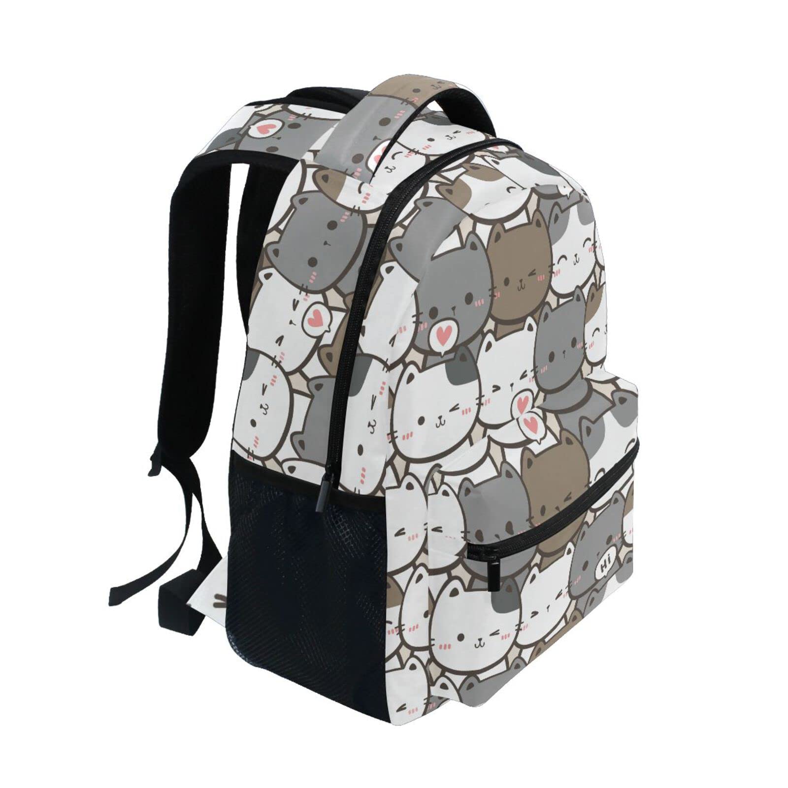 Cute Grey Cat Backpack for Women & Men - School, Travel & Laptop Bag
