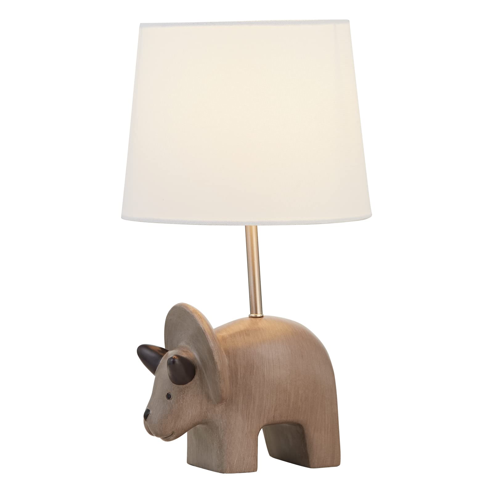 Maxax Dinosaur Desk Lamp - Grey Dino Night Light with White Shade for Kids Room, Study Table & Bedside Nightstand | Perfect for Bedroom, Nursery & Office Decor