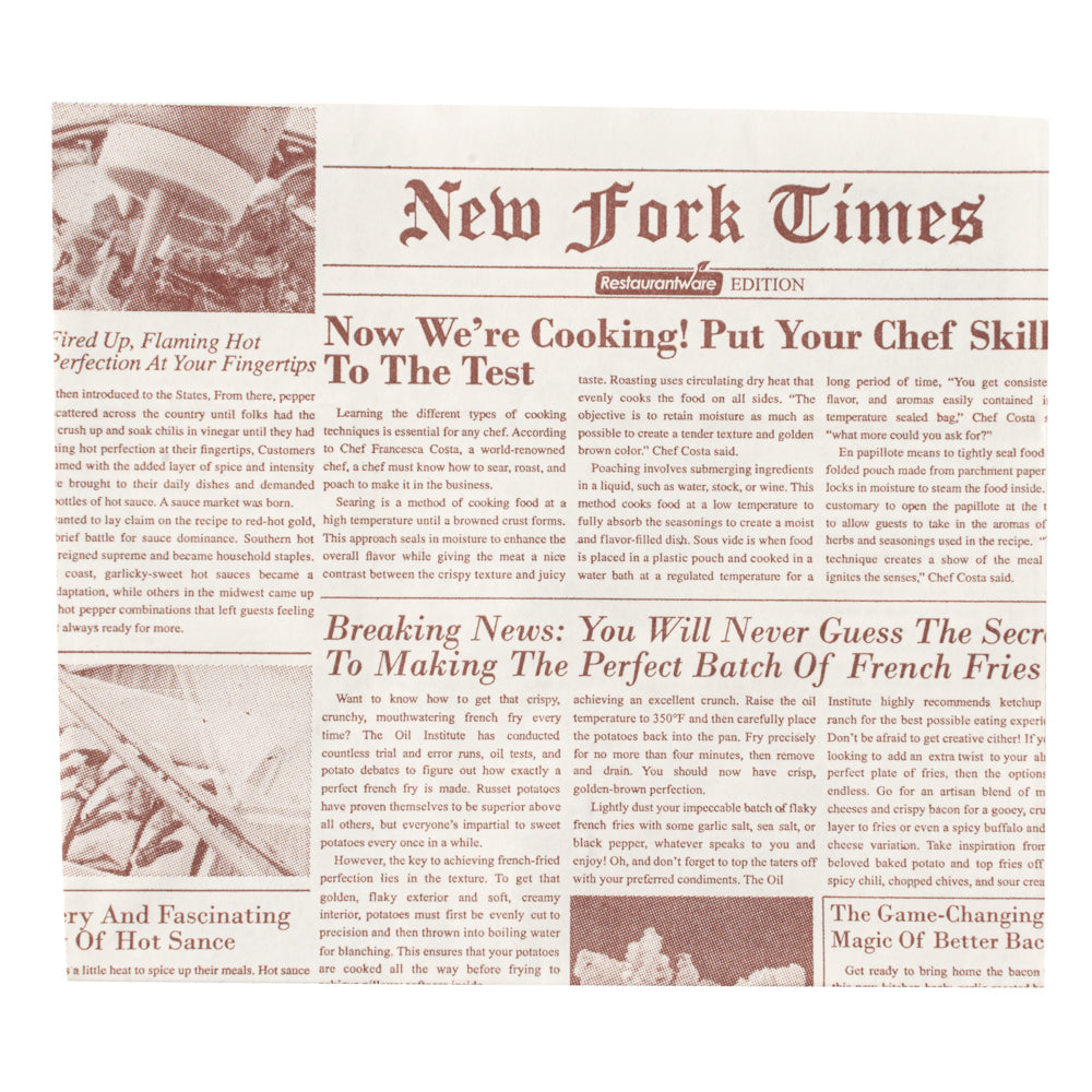 Eco-Friendly Sepia Newsprint Paper Snack Bags 4.25