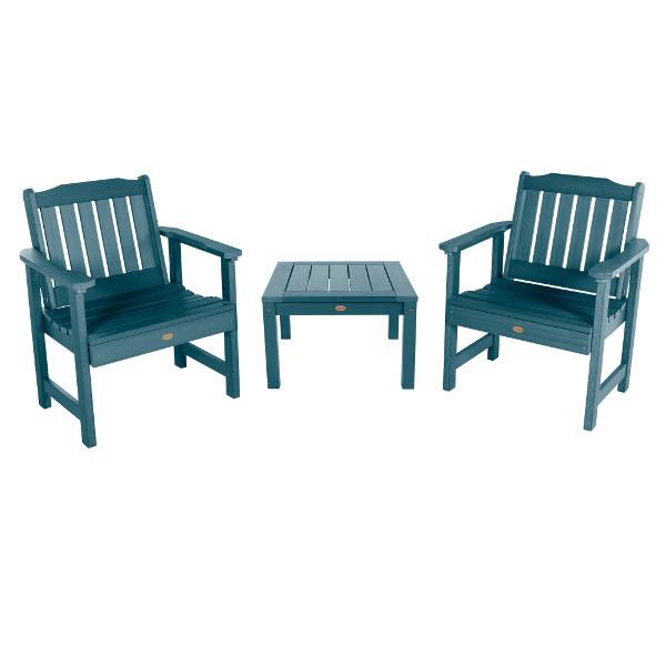 2-Pack Lehigh Patio Garden Chairs with 1 Square Side Table - Outdoor Furniture Set for Backyard, Poolside & Balcony Relaxation