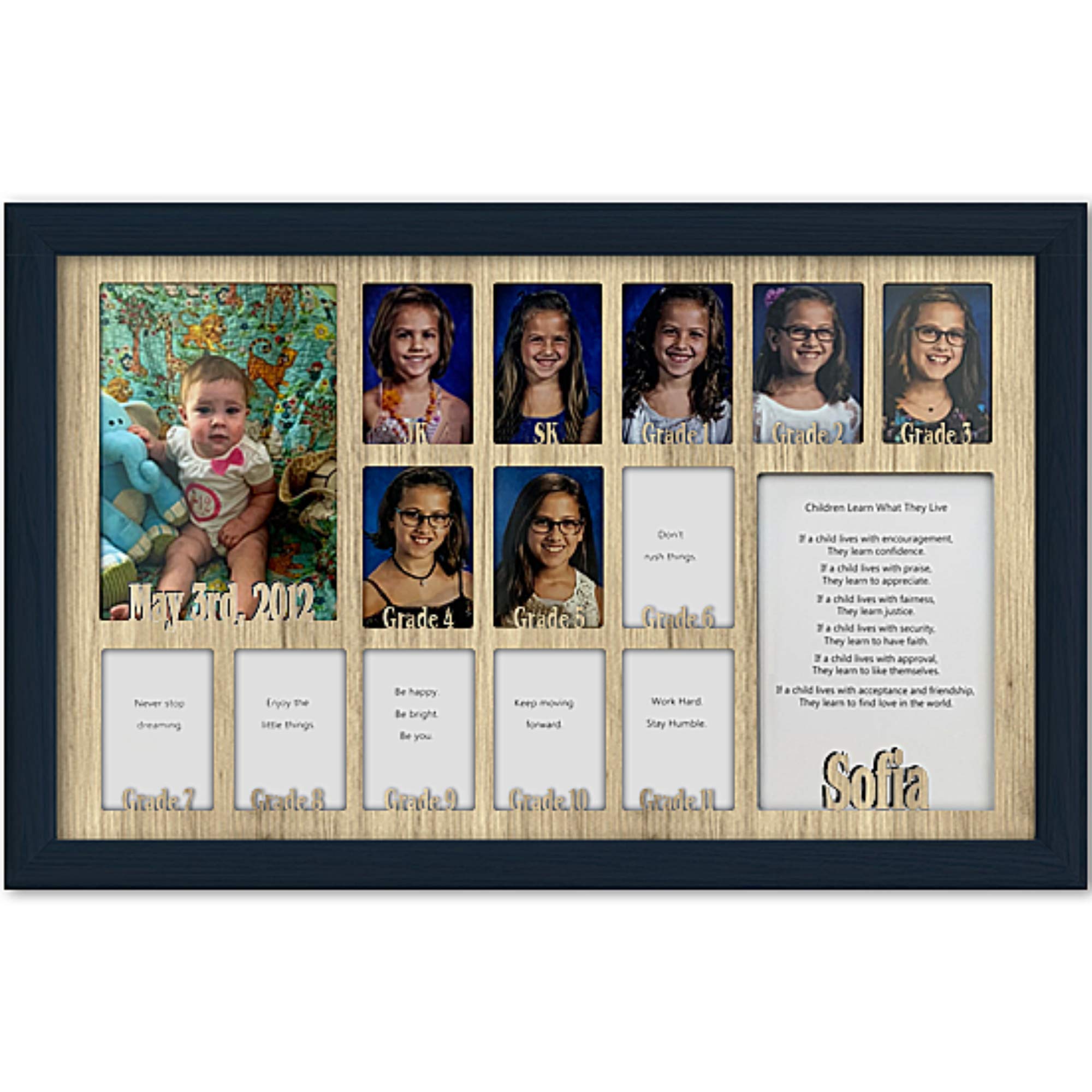 Personalized Northland School Years Picture Frame - Holds Twelve 2.5x3.5