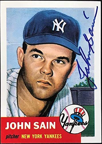 John Sain 1991 Topps Archives Autographed Baseball Card (1953 Series) - PSA Slabbed Collectible for Sports Memorabilia & Fan Display
