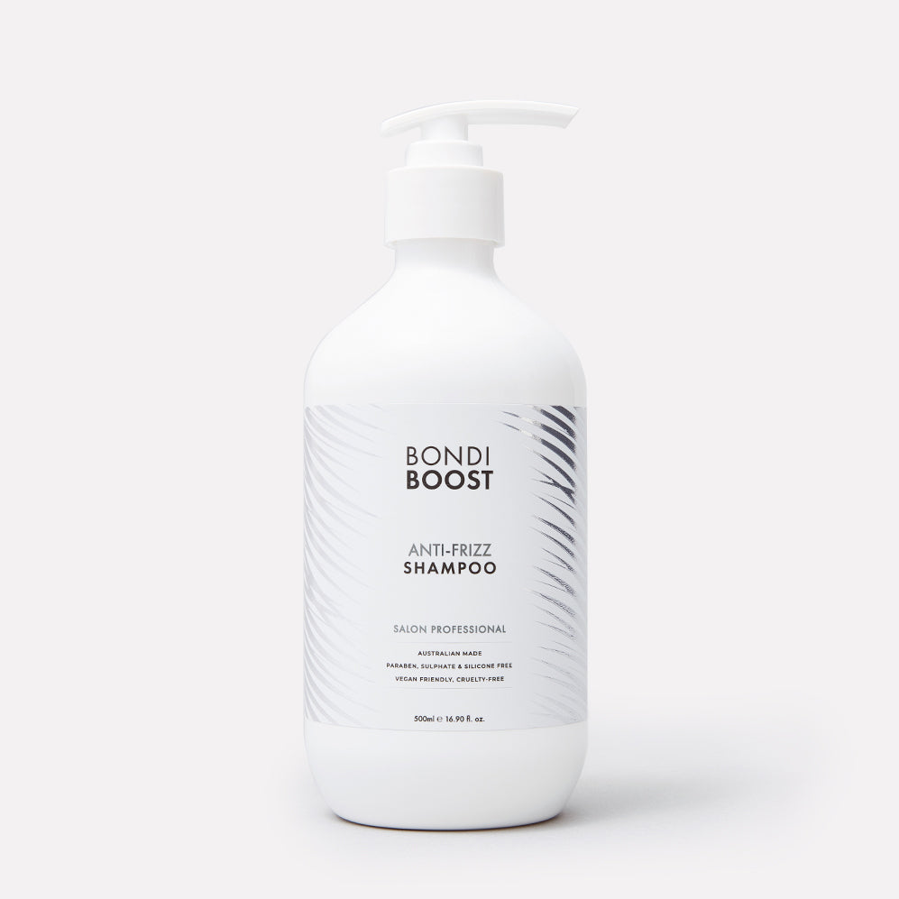 BondiBoost Anti-Frizz Shampoo for Smooth & Shiny Hair - 16.9oz (500ml) - Hydrating & Nourishing Formula for Frizzy, Dry & Damaged Hair - Perfect for Daily Use at Home or Salon