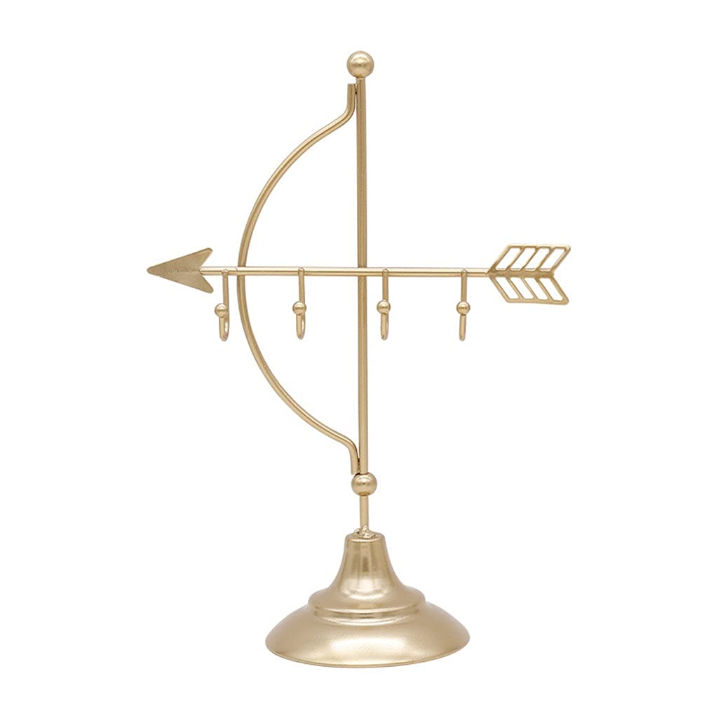 Nordic Iron Arrow Jewelry Storage Rack - Vintage European Metal Arrow Ornament for Earrings & Necklace Display - Perfect for Boutique, Home Decor, and Gift Shop Showcase