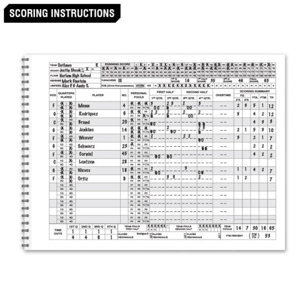 Champro Basketball Scorebook - Official Game & Practice Scorekeeping Notebook for Coaches & Players | Perfect for Leagues, Tournaments & Team Training