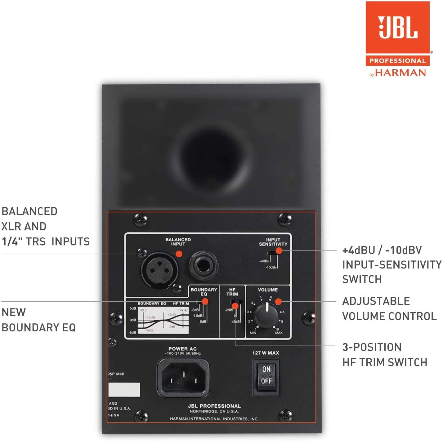 JBL Professional 305P MkII 5-Inch 2-Way Powered Studio Monitor Speakers (Pair, Black) - Active Near Field Monitors for Music Production, Recording Studio, Home Theater & Desktop Computer Hi-Fi Audio