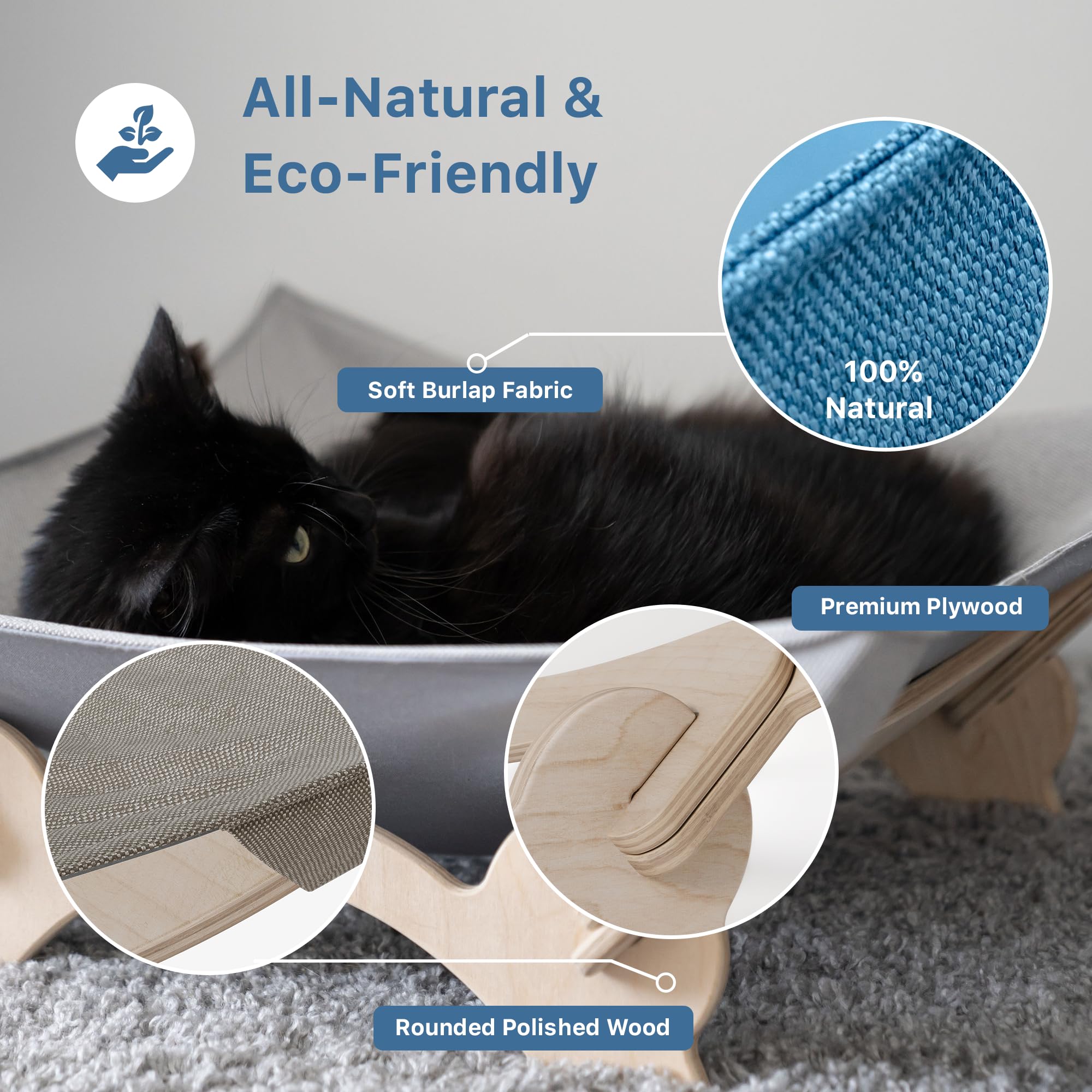 Premium XXL Cat Hammock Bed - 22x22 Inch Elevated Window Perch for Large Cats & Kittens - Soft Pet Bed with Easy Assembly - Perfect Cat Furniture Gift for Indoor Cats (Great for Sunbathing & Bird Watching)