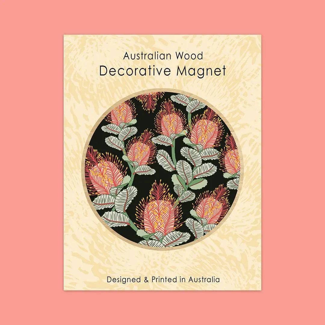 Coral Banksias Magnetic Gift Set with Greeting Card - Perfect for Birthday, Anniversary, and Thank You Gifts