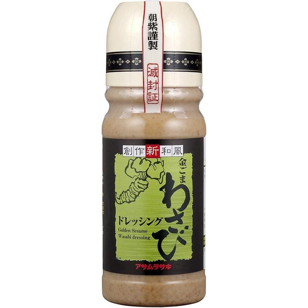 Premium Asamurasaki Kingoma Wasabi Sesame Dressing 220ml - Authentic Japanese Flavor for Salads, Sushi & Asian Cuisine - Perfect for Home Cooking & Restaurant Use