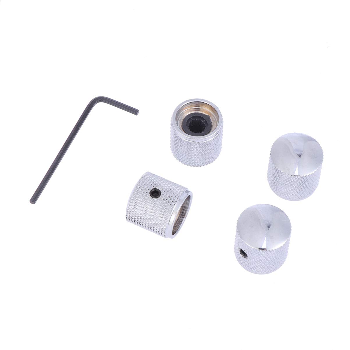 Healifty 5-Piece Electric Guitar Volume & Tone Control Knobs Set - Metal Dome Knobs with Keys & Screws for Electric Guitar or Bass (Brass) | Perfect for DIY Guitar Repair & Customization