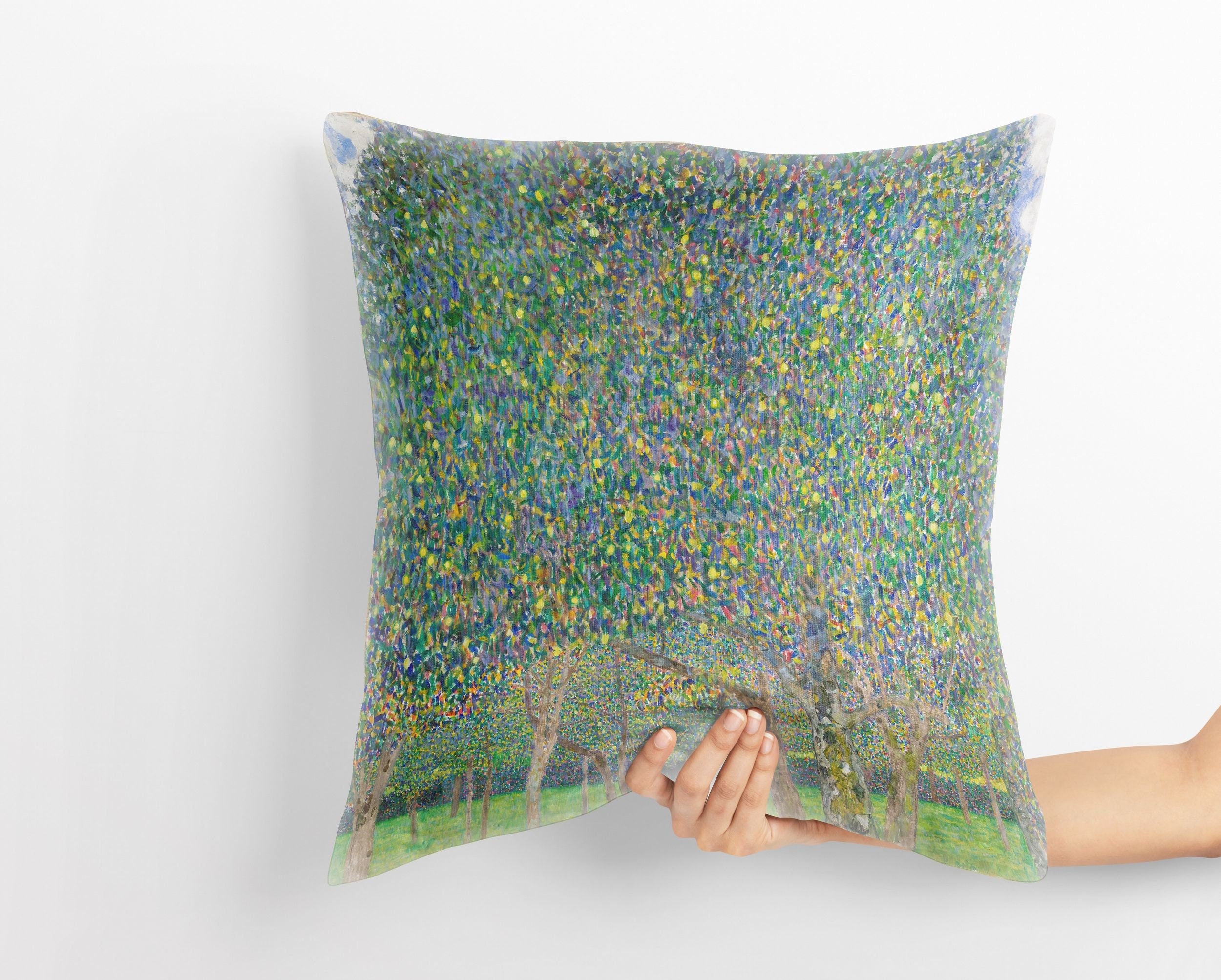 Gustav Klimt Pear Tree Painting Pillow Cover - 22x22 Inch Abstract Art Decorative Pillow Case, Soft Cushion Cover for Sofa, Bed, Living Room - Perfect Housewarming Gift