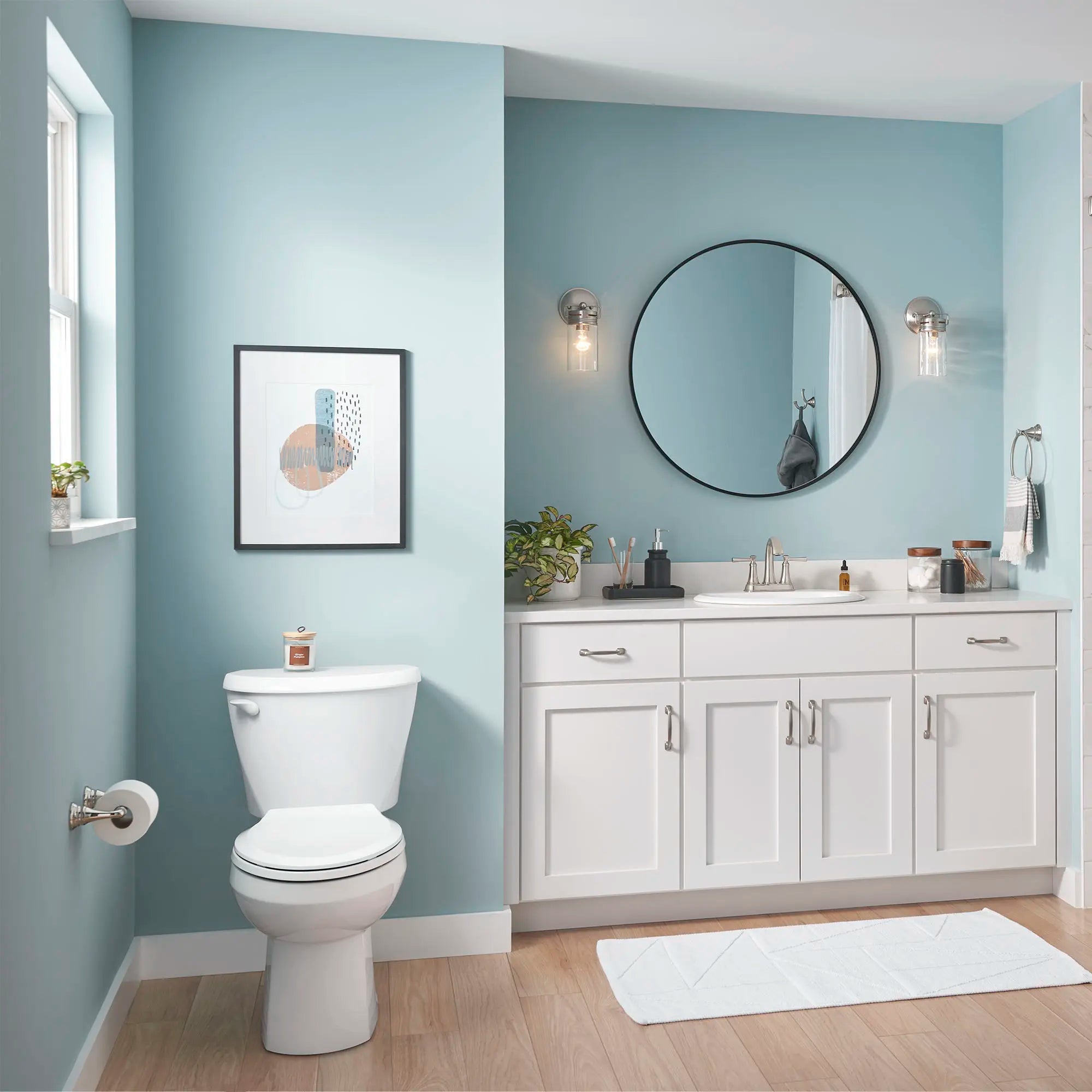 Colony® 3 Two-Piece 1.28 GPF/4.8 LPF Standard Height Round Front Toilet Without Seat - Water-Efficient Bathroom Toilet for Small Spaces & Modern Homes