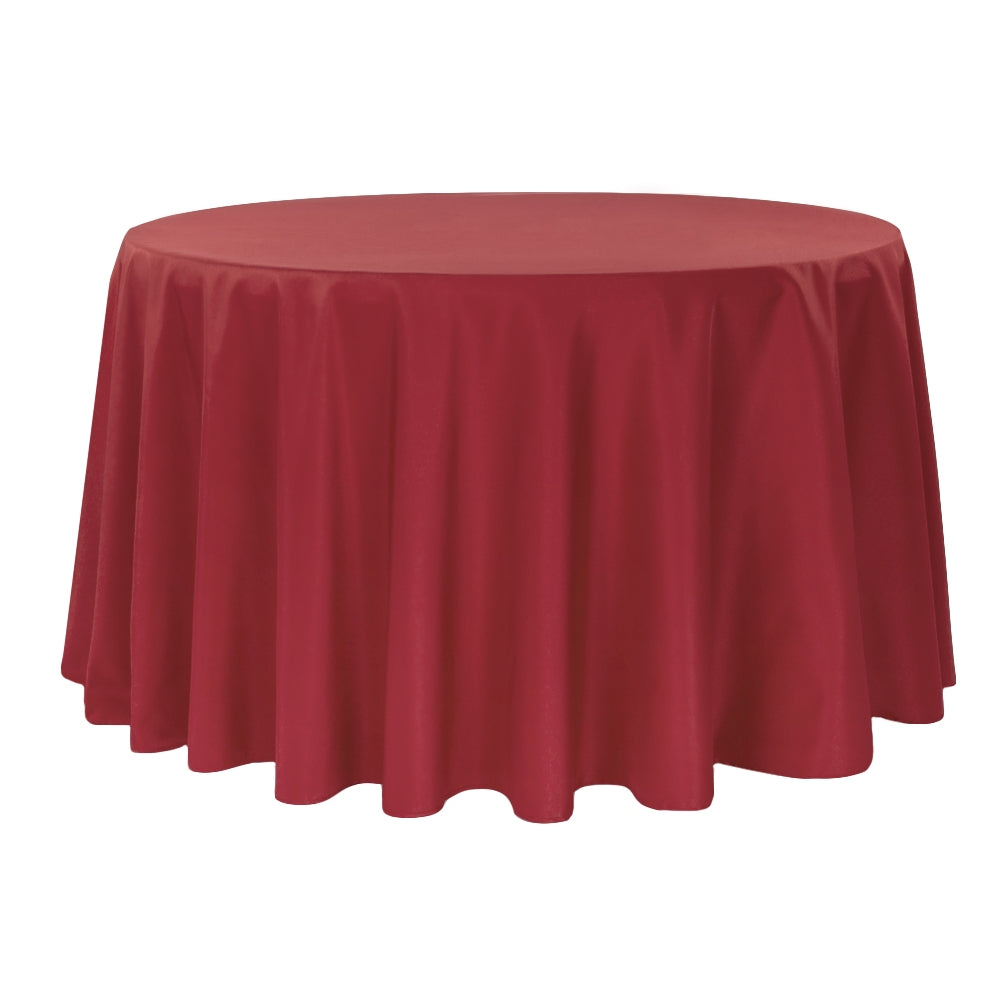 Premium Polyester 108-Inch Round Tablecloth - Apple Red - Perfect for Weddings, Banquets, and Holiday Dining Decorations