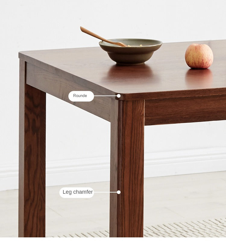Solid Oak Wood Square Dining Table - Rustic Farmhouse Style for Kitchen, Dining Room & Small Space Gatherings
