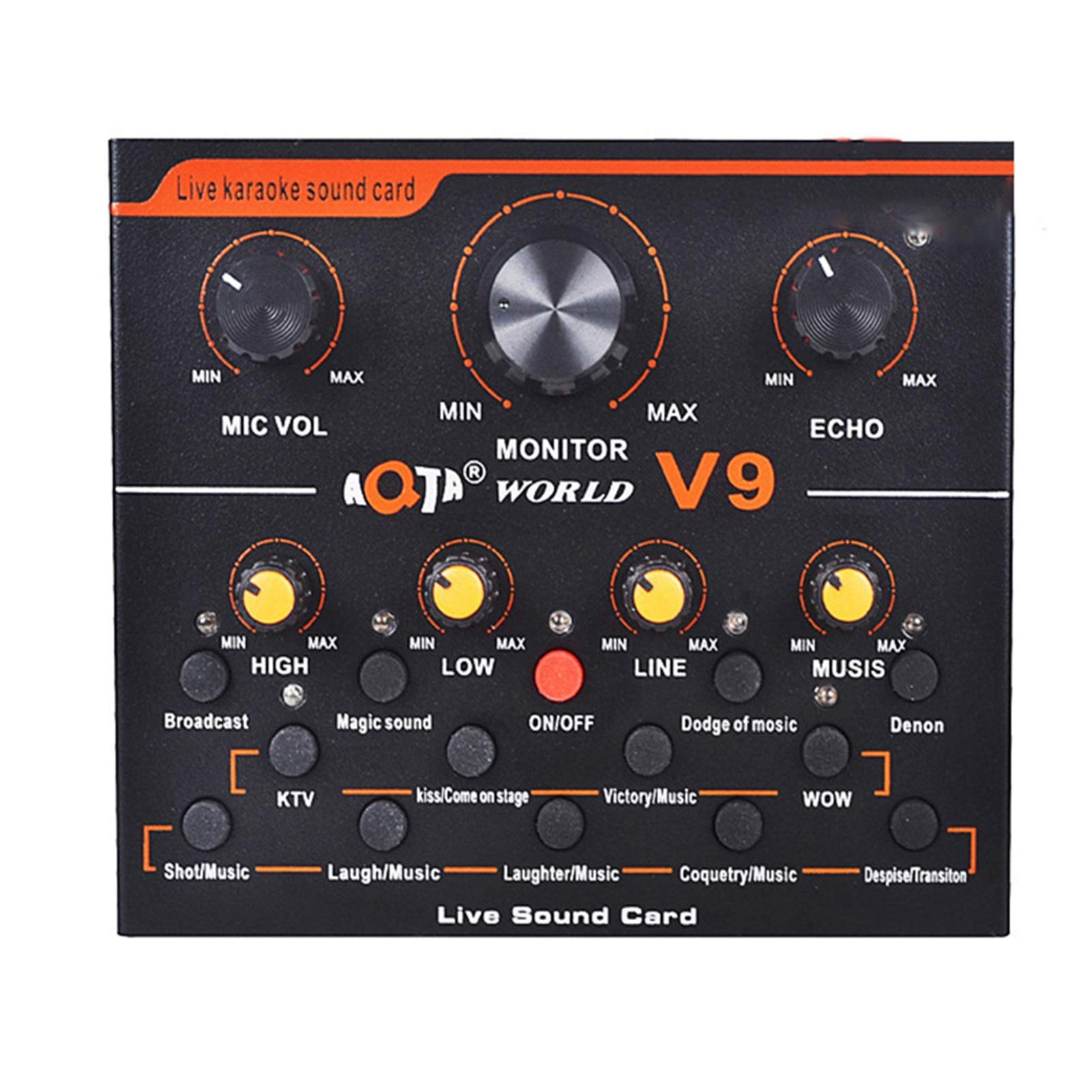 SUOTENG USB Sound Effects Board with 12 Electric Sound Modes - Live Sound Card Mixer for Webcasting, Podcasting & Gaming - Compatible with PC, Phone & USB Headset Microphone - Perfect for Streaming, Voice Chats & Audio Production