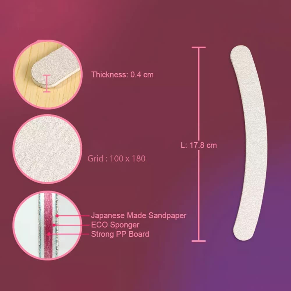Premium Banana-Shaped Nail Buffer File - Professional 4-Way Nail Polisher for Smooth, Shiny Nails - Perfect for Home Manicures, Salons & Travel Nail Care