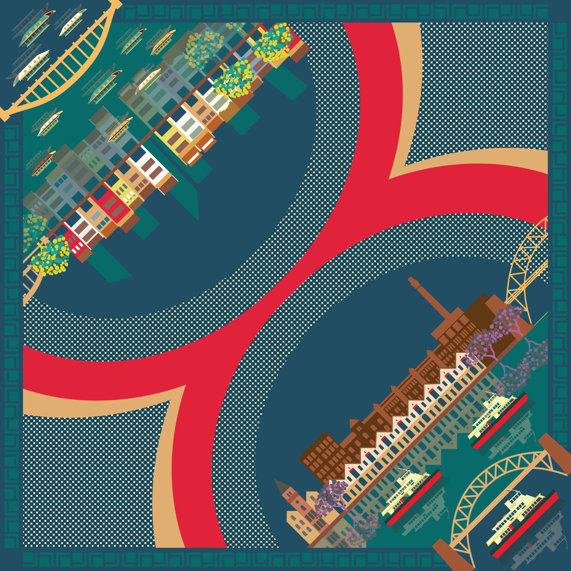 Quay Tales Silk Scarf - Luxury Fashion Accessory for Women, Elegant Gift for Mother's Day, Wedding & Special Occasions