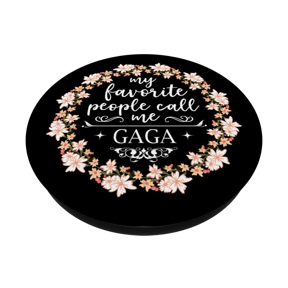 My Favorite People Call Me Gaga Christmas Gifts Floral PopSockets PopGrip: Swappable Grip for Phones & Tablets - Perfect for Holiday Gifting & Everyday Use