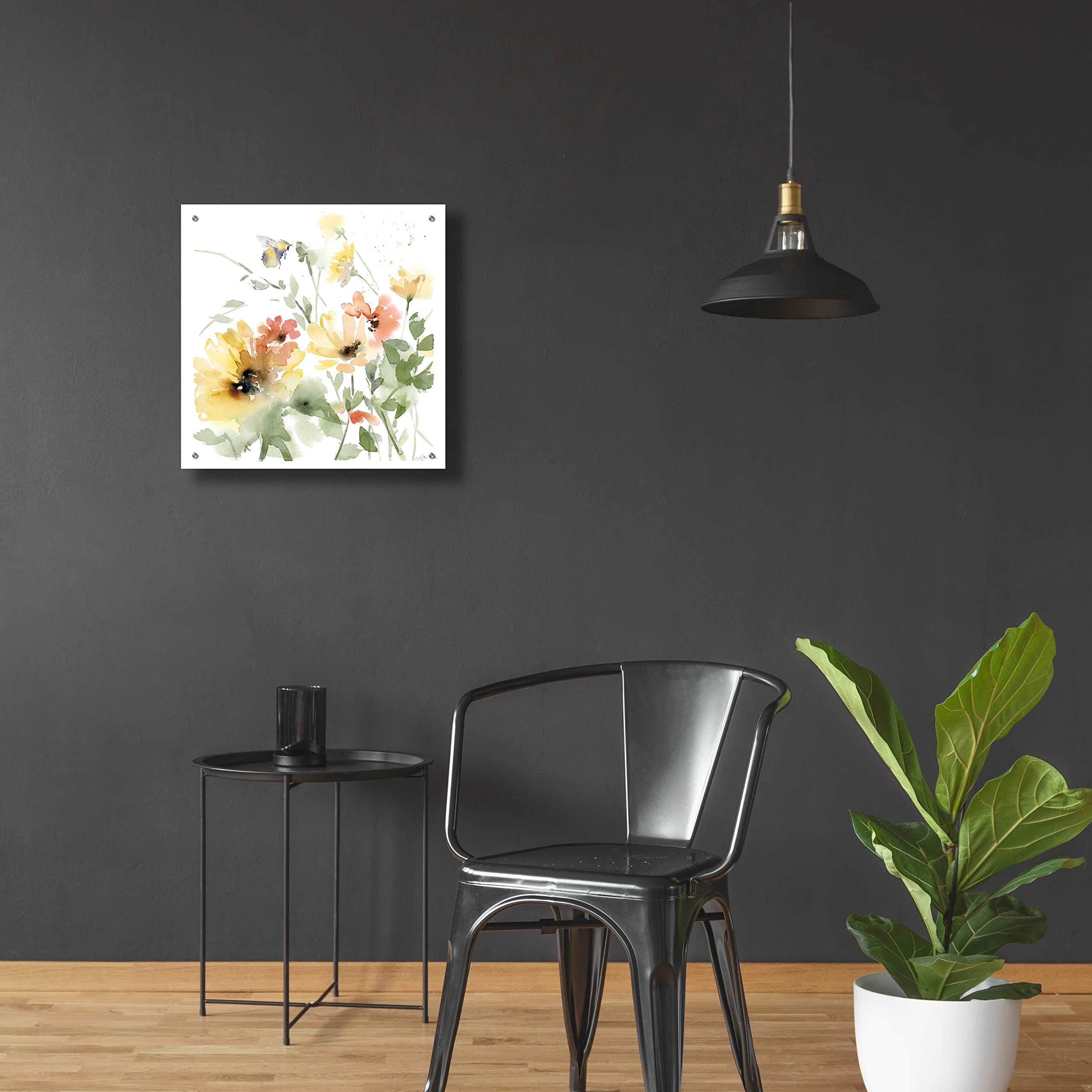 Epic Art 'Sunflower Meadow I' by Katrina Pete - 24x24 Inch Vibrant Acrylic Glass Wall Decor - Perfect for Living Room, Bedroom & Office Decorations