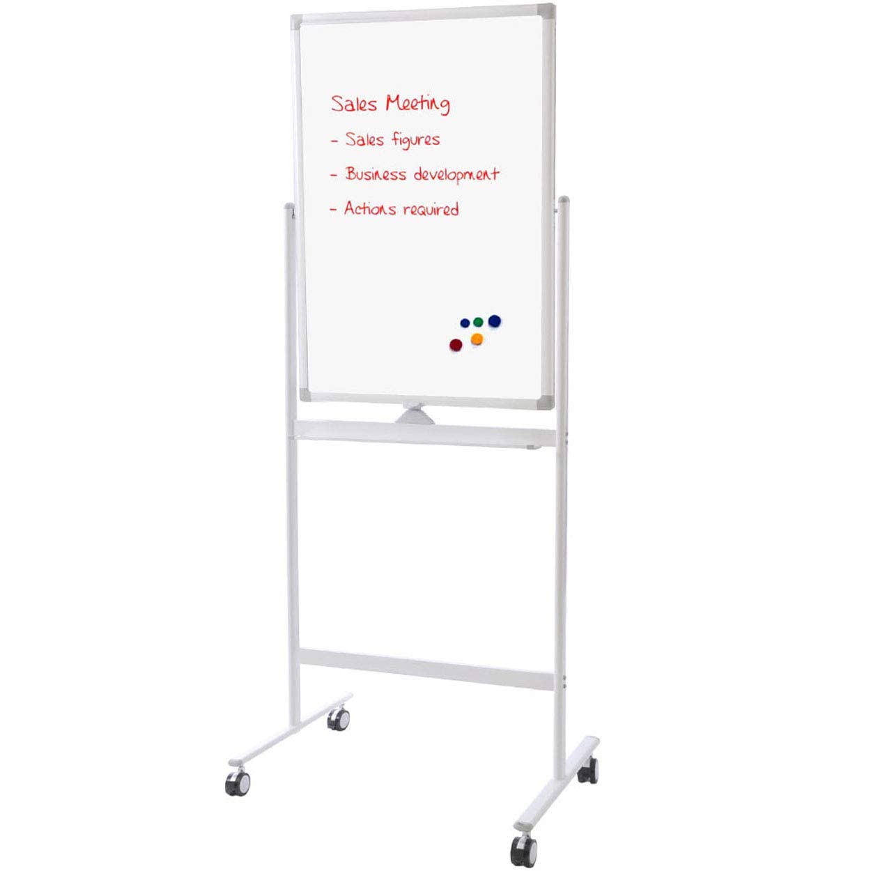 Double Sided Magnetic Dry Erase Whiteboard Easel on Wheels - 24