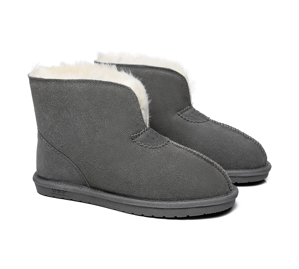 Australian Shepherd UGG Slippers - Genuine Sheepskin Wool Ankle Boots for Women & Men | Cozy Indoor/Outdoor House Shoes for Winter Comfort