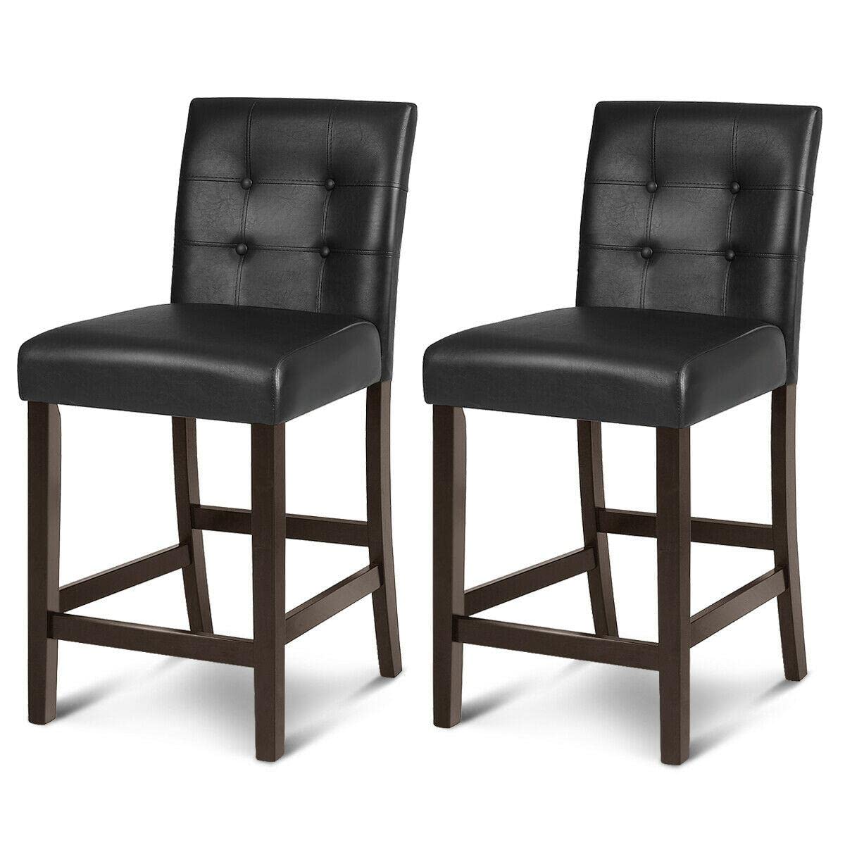 VeahUS Set of 2 Swivel Bar Stools 25 Inch Height - Modern Kitchen Counter Stools with MagnifiQ Technology, Adjustable Bar Height Chairs for Home, Kitchen Island & Breakfast Nook - Perfect for Dining, Entertaining & Small Spaces