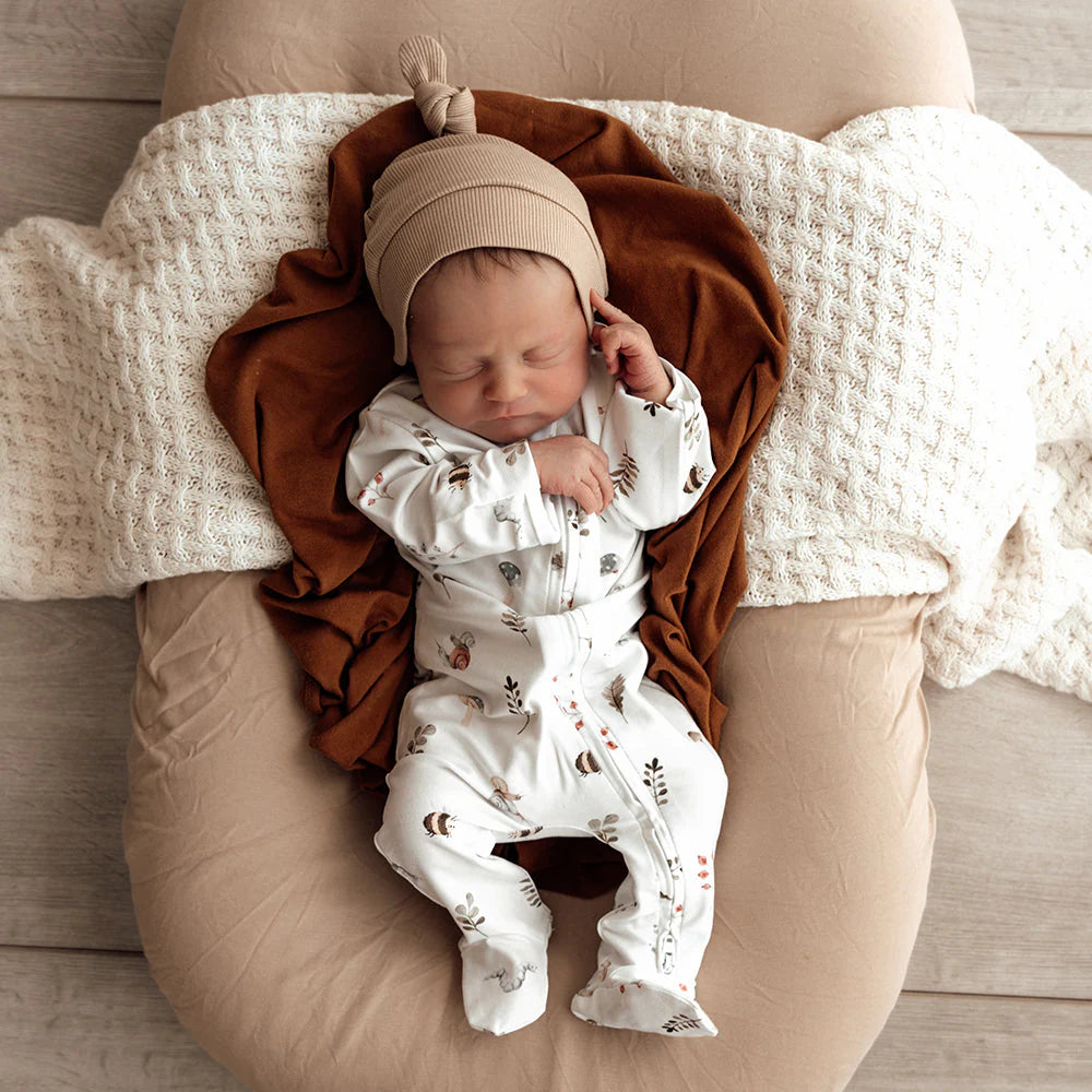 Organic Baby Sleepsuit with Zip - Snuggle Hunny Garden Friends Footie Pajamas for Cozy Nights & Playtime