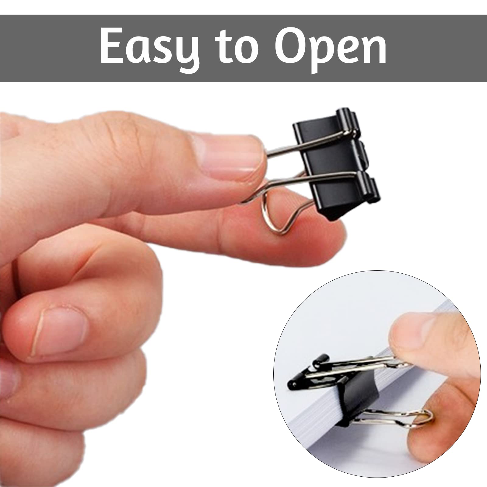 120 Pack Black Binder Clips 0.75 Inch - Small Paper Clamps for Office, School, Home & Business - Organize Documents, Notes & Files - Durable Mini Binder Clips for Office Supplies, Paperwork & Crafting