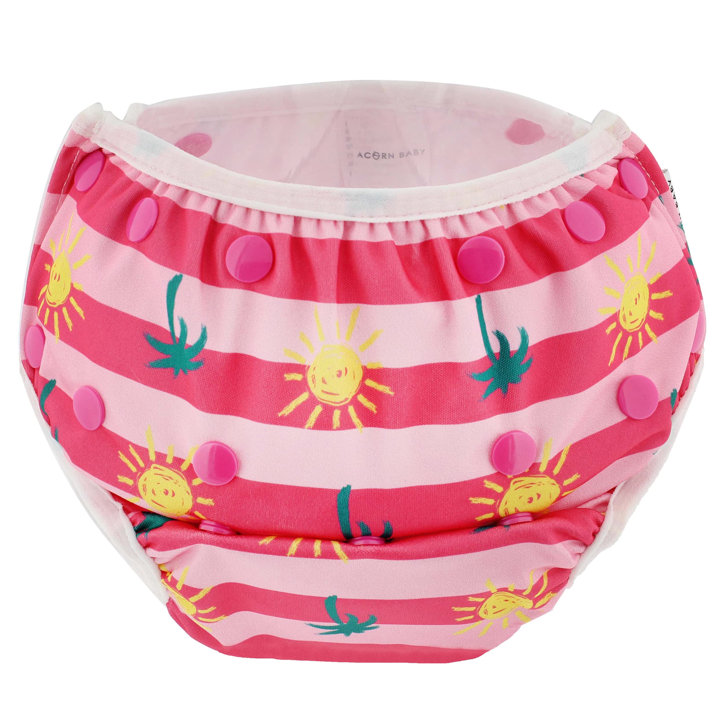Pink Striped Swim Diaper for Toddlers 0-5 - Reusable for Pool & Beach