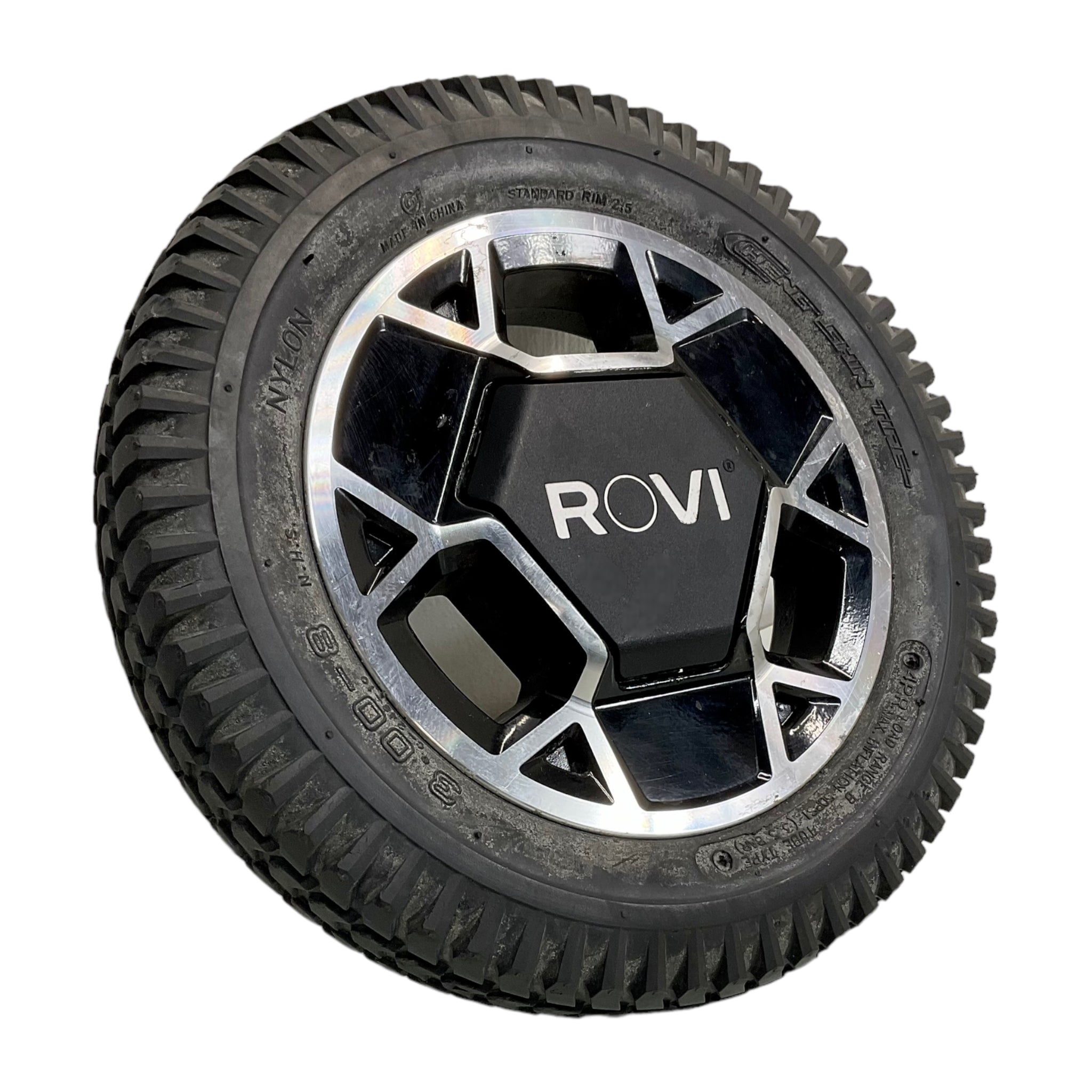 Flat Free Drive Wheel Assembly for Rovi X3 Power Chairs | 14 x 3 Inches | Durable Replacement Wheels for Mobility Scooters & Electric Wheelchairs | Indoor & Outdoor Use