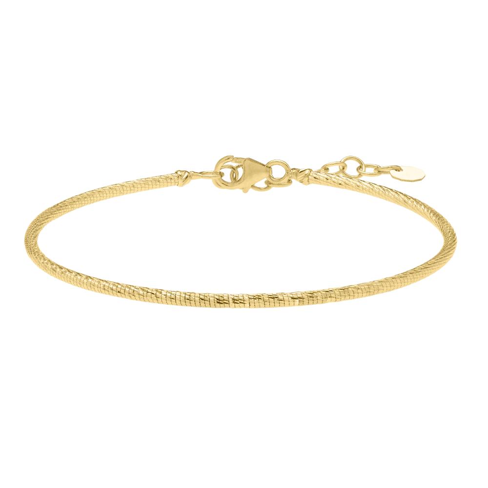 14K Gold Diamond Cut Stackable Bangle Bracelet - Elegant Layered Jewelry for Women, Perfect for Everyday Wear & Special Occasions
