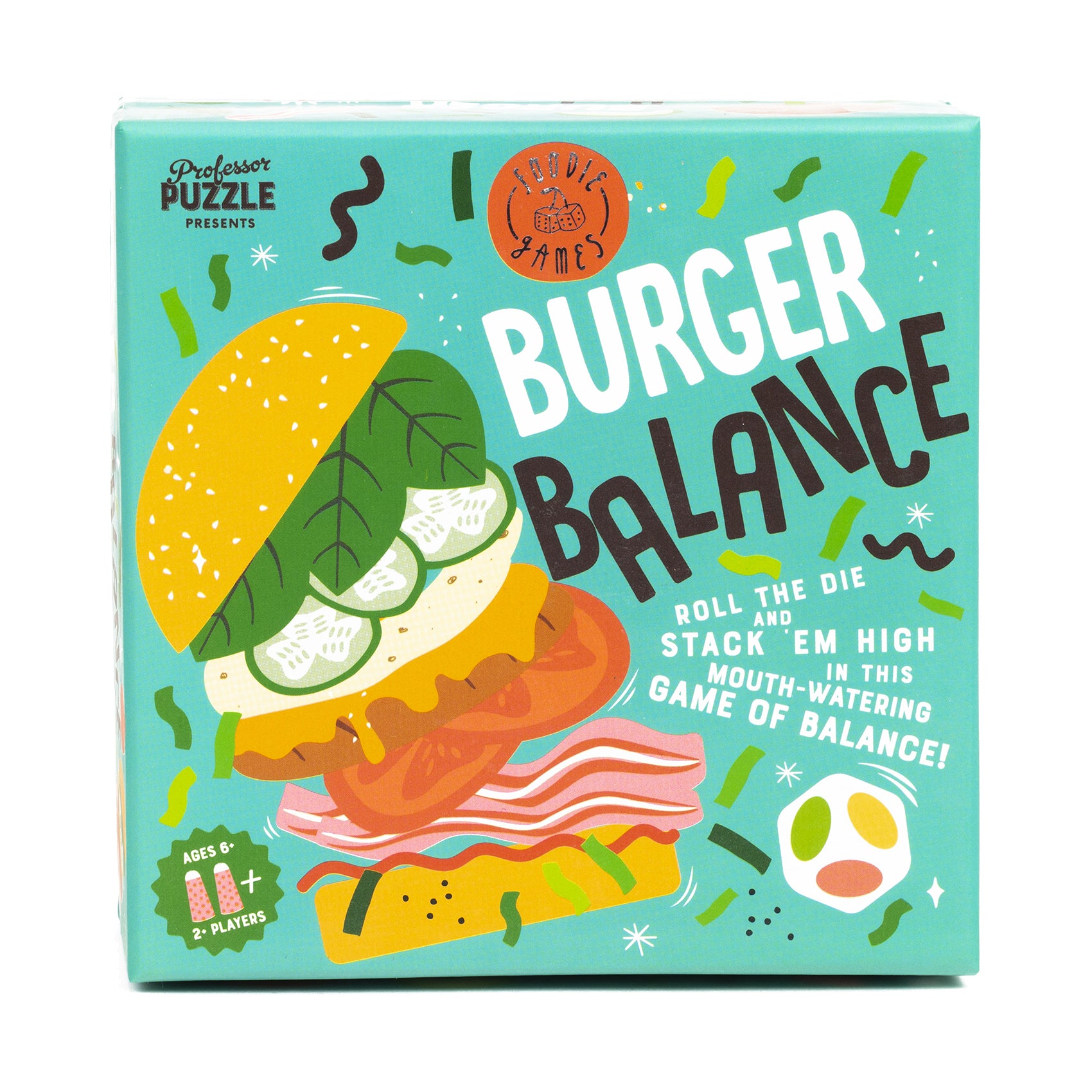 Professor Puzzle Burger Balance Family Stacking Game - Fun Wooden Tower Building Toy for Kids & Adults - Perfect for Family Game Nights, Birthday Parties & STEM Learning Activities