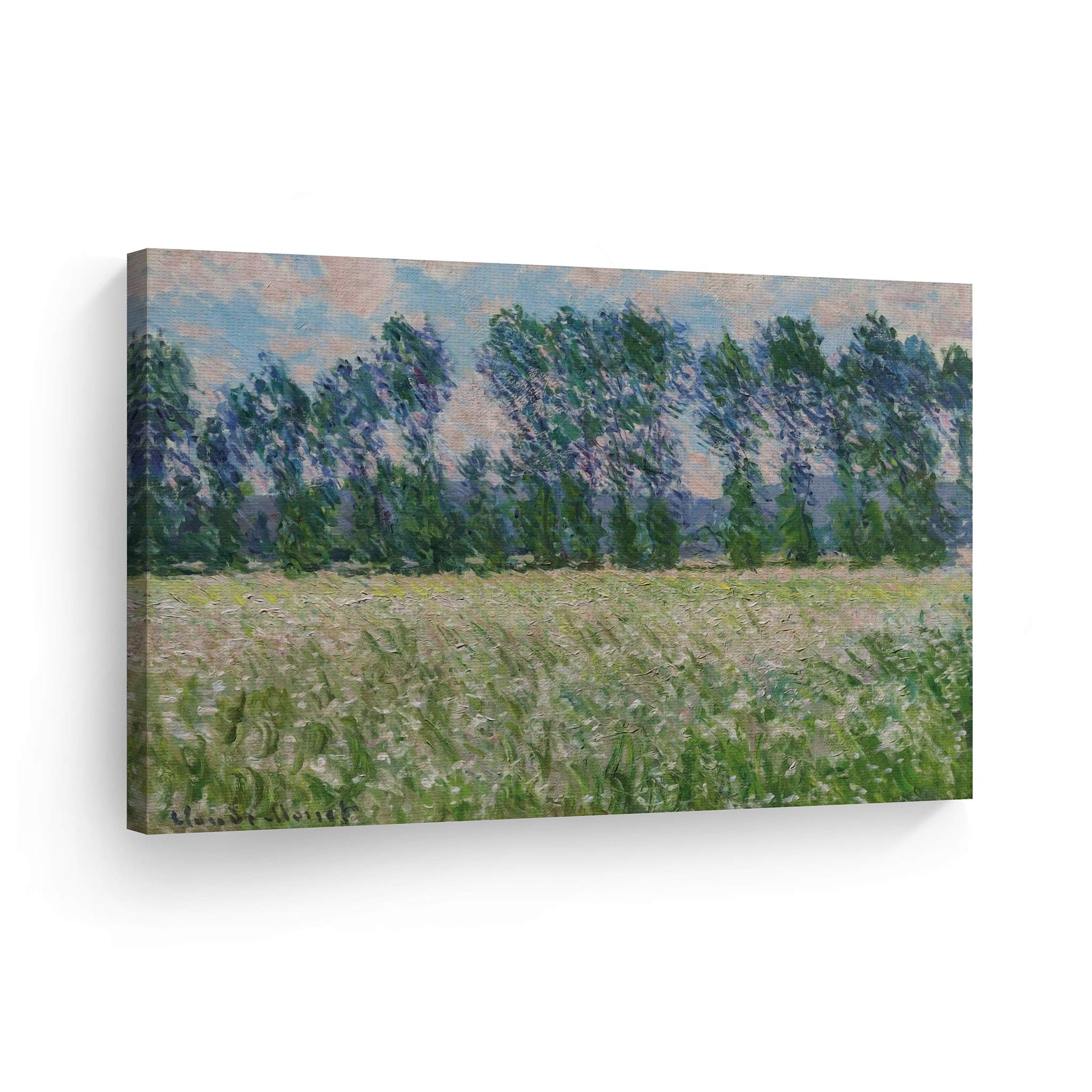Claude Monet Giverny Prairie Canvas Wall Art Print - Famous Oil Painting Reproduction, Modern Home Decor, Ready to Hang 30x40 - Perfect for Living Room, Bedroom & Office Decor | Made in USA