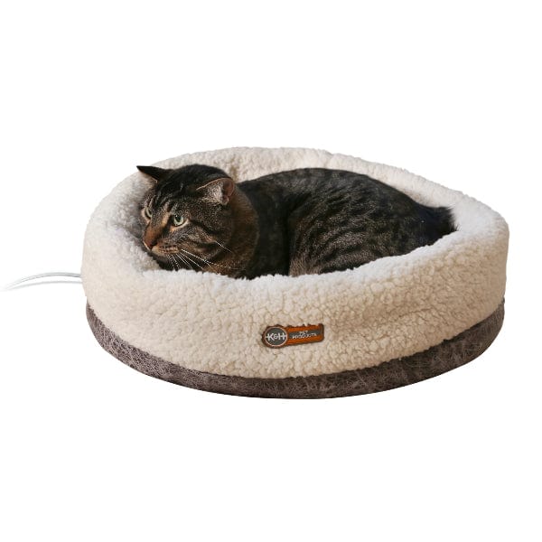 K&H Thermo Snuggle Cup Heated Cat Bed - Self-Warming Pet Bed for Indoor Cats, Perfect for Winter & Cold Weather - Cozy Sleeping Spot for Kittens & Senior Cats
