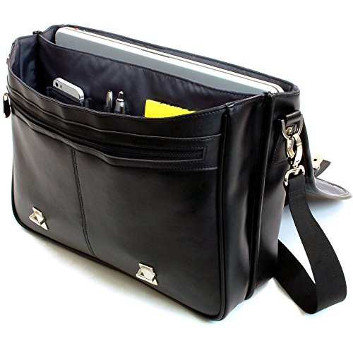 Premium Alpine Swiss Genuine Leather Briefcase for Laptop - Business Messenger Bag with 1 Year Warranty - Perfect for Office, Travel & Professional Meetings
