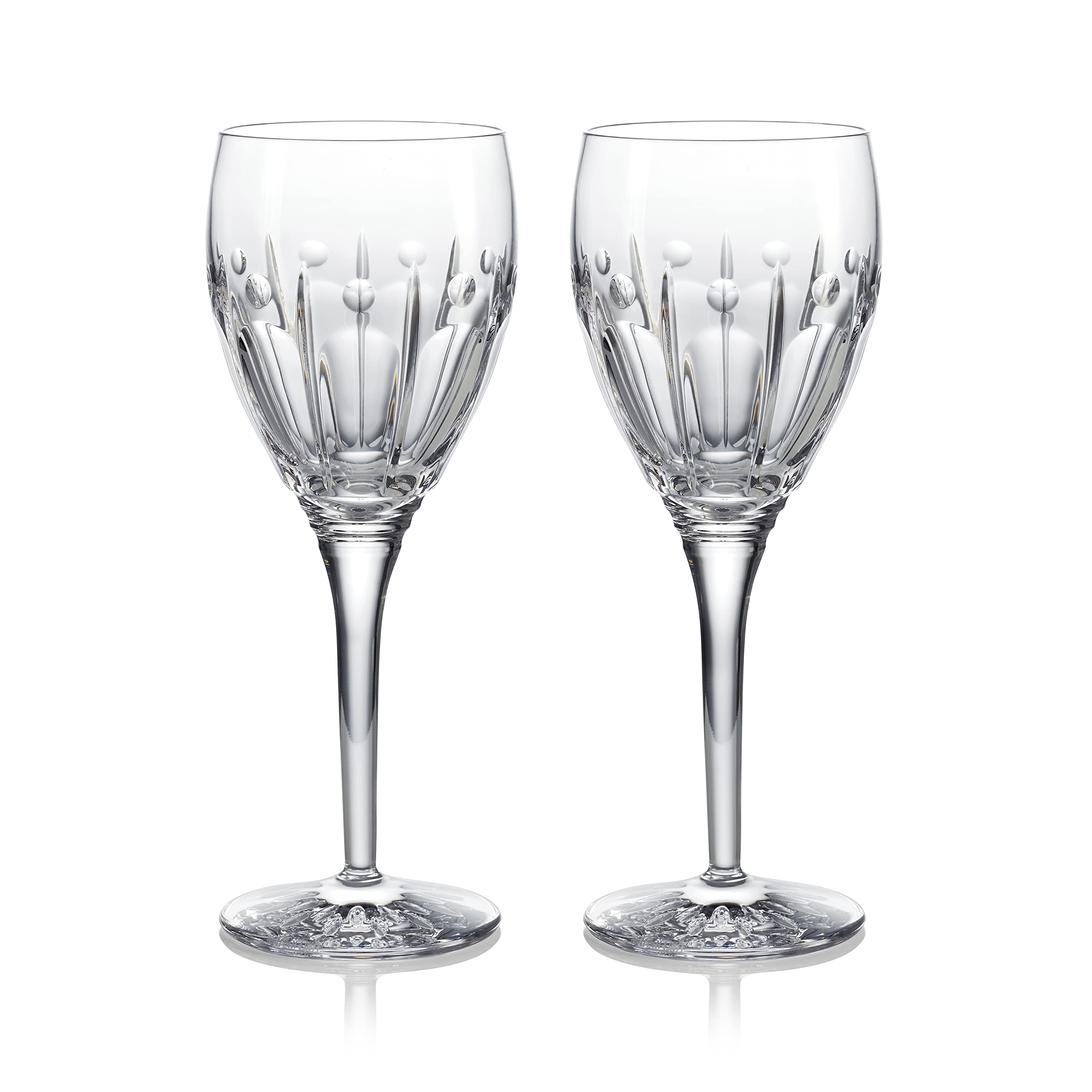 Waterford Winter Wonders Winter Rose Wine Glasses - Set of 2 Elegant Crystal Stemware for Holiday Entertaining & Christmas Dinner Parties