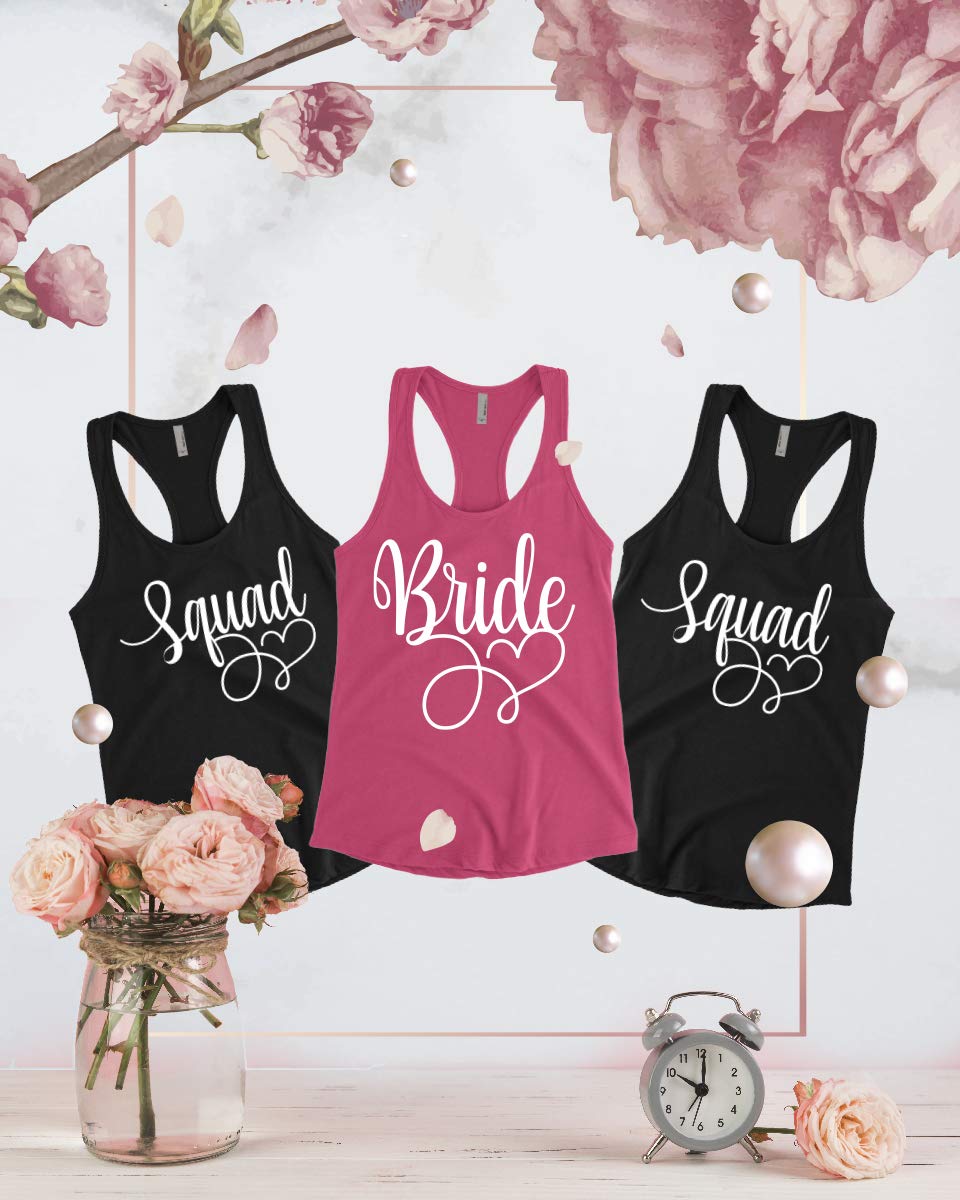 Bachelorette Party Tank Tops for Bride Squad - Racerback Bride Shirts for Wedding Party & Girls Night Out