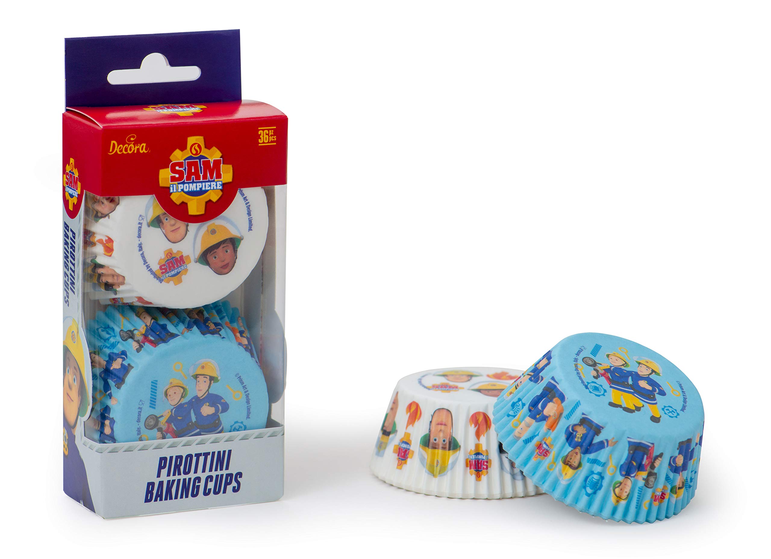 Decora Sam The Fire Engine Style 3 Paper Cups - 50 Pack Disposable Party Cups for Kids Birthday, Baby Shower & Picnic - Fire Truck Themed Drinkware for Children's Events
