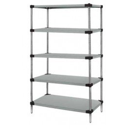 5-Shelf Heavy Duty Galvanized Steel Storage Rack - 14 x 60 x 86 Inch, Industrial Strength Garage Shelving Unit for Home, Warehouse & Office Organization