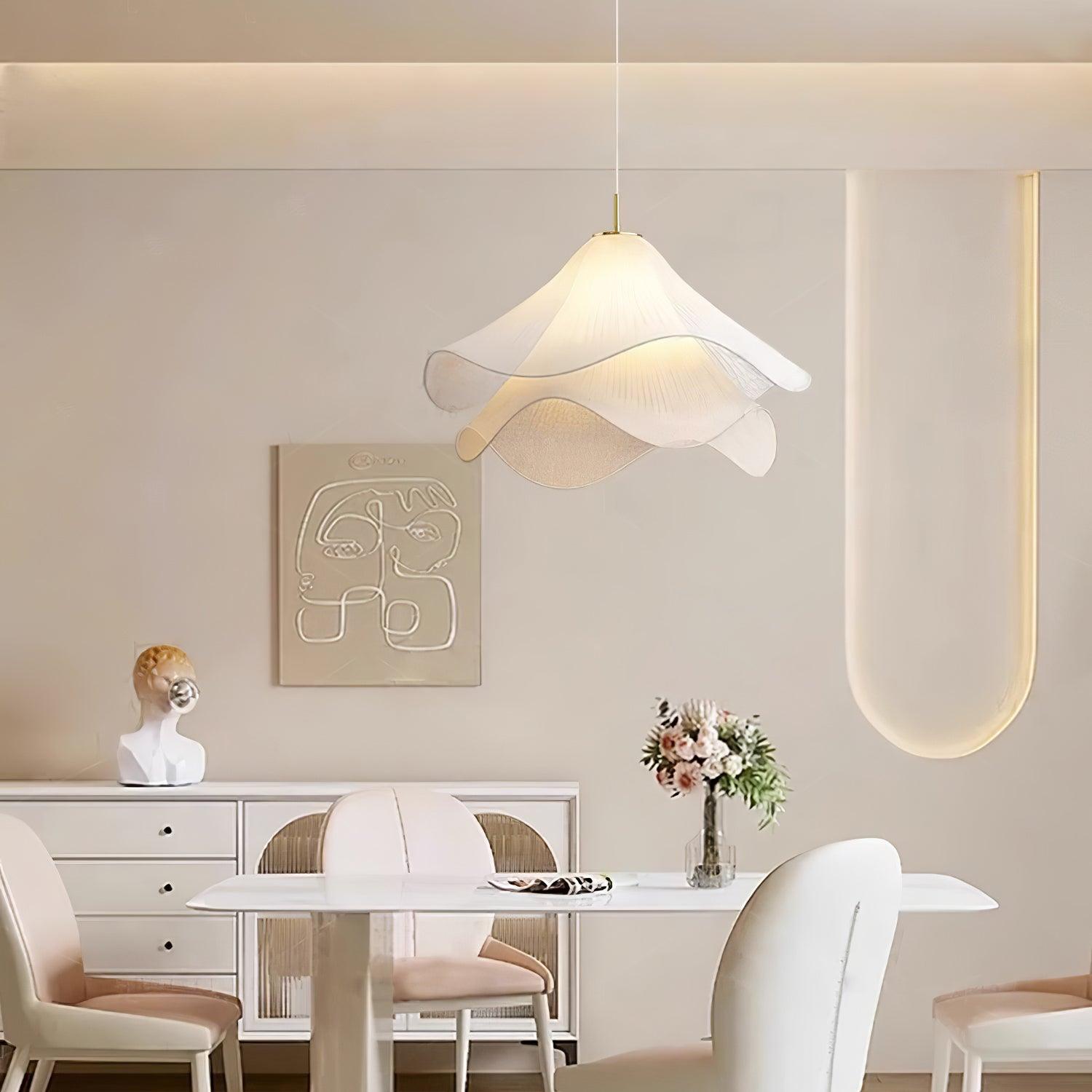 Ethereal Bloom Pendant Light - Modern Floral Glass Ceiling Lamp for Dining Room, Kitchen Island & Bedroom Decor - Elegant Lighting Fixture for Home Interior Design