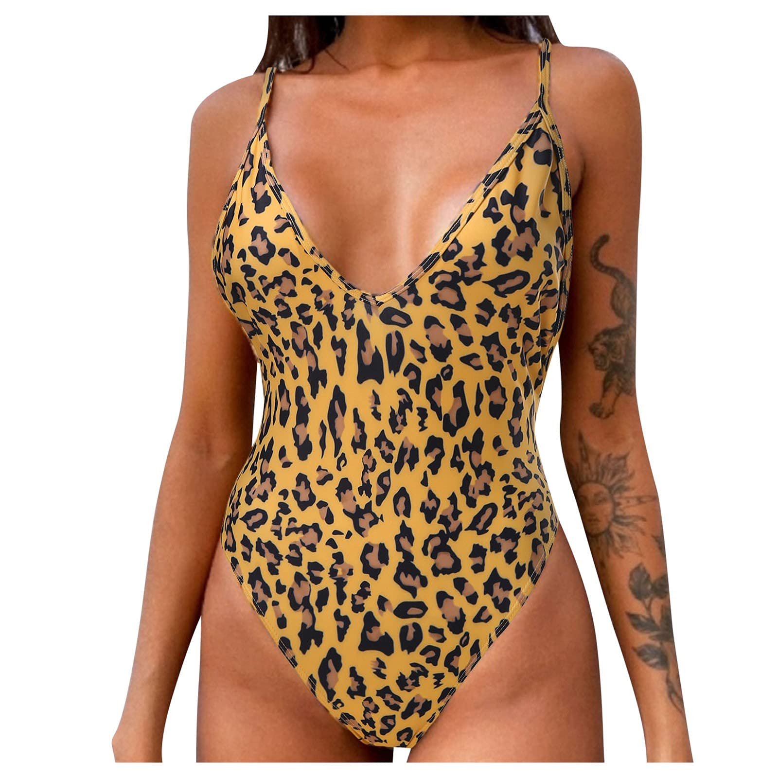 Women's Vintage Floral Print One Piece Swimsuit - V Neck Tummy Control Bathing Suit for Beach, Pool & Summer Vacations | Retro Swimwear