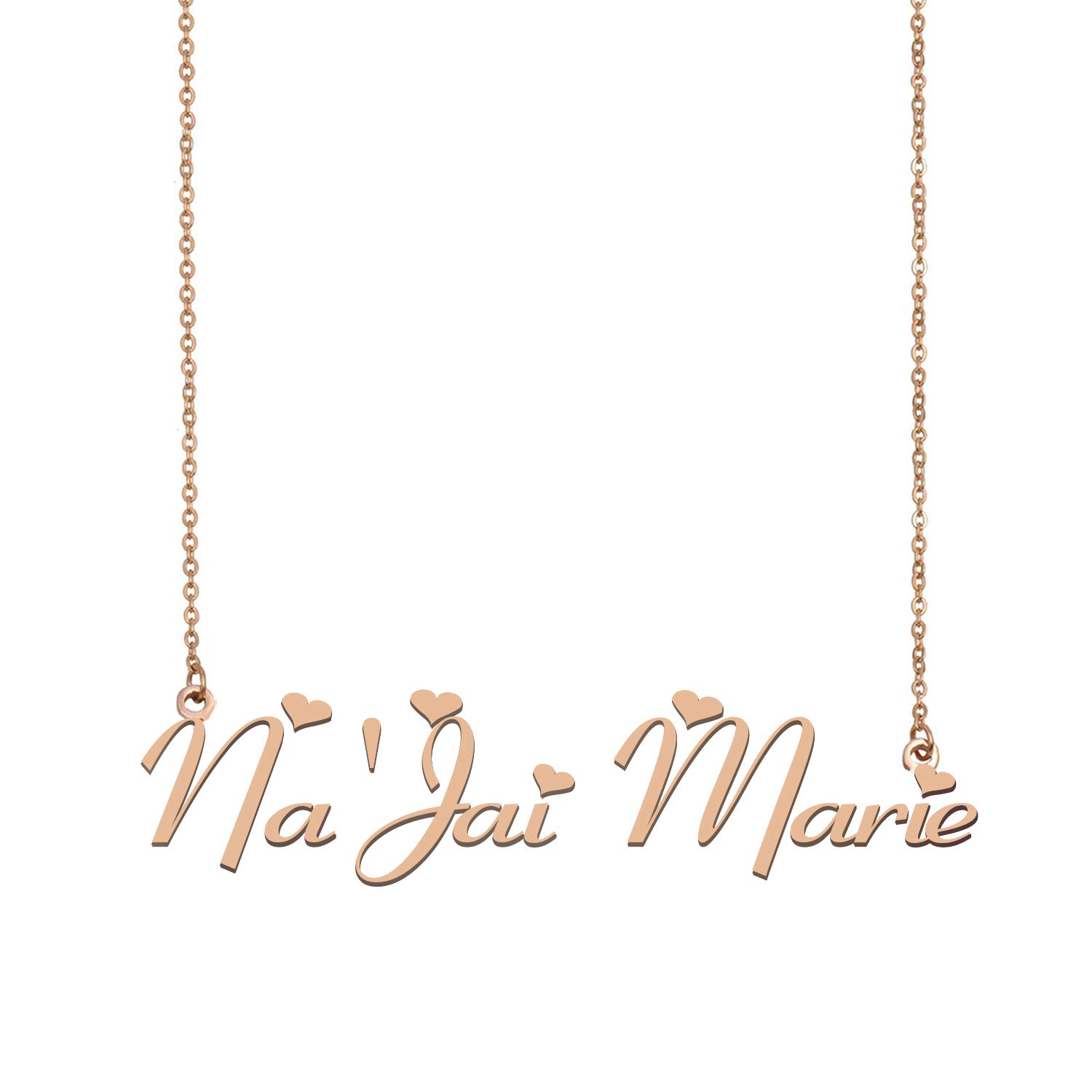 Personalized Name Necklace - Custom 'Na'Jai Marie' Gold/Silver Jewelry Gift for Women | Birthday, Anniversary, Valentine's Day Present
