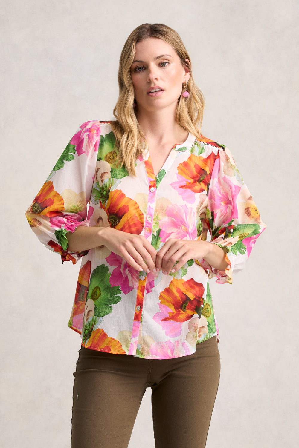 Printed Cotton Shirt for Women | Multi Floral Pattern | Casual Summer Blouse | Perfect for Beach Outings, Vacation Wear & Everyday Fashion