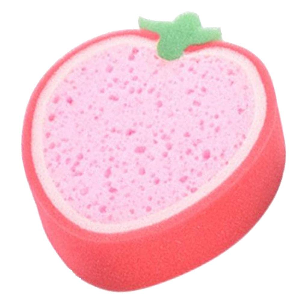Strawberry-Shaped Cartoon Fruit Sponge for Kids Bath & Dishwashing - Soft, Safe & Fun Cleaning Sponge for Children's Bath Time & Kitchen Use