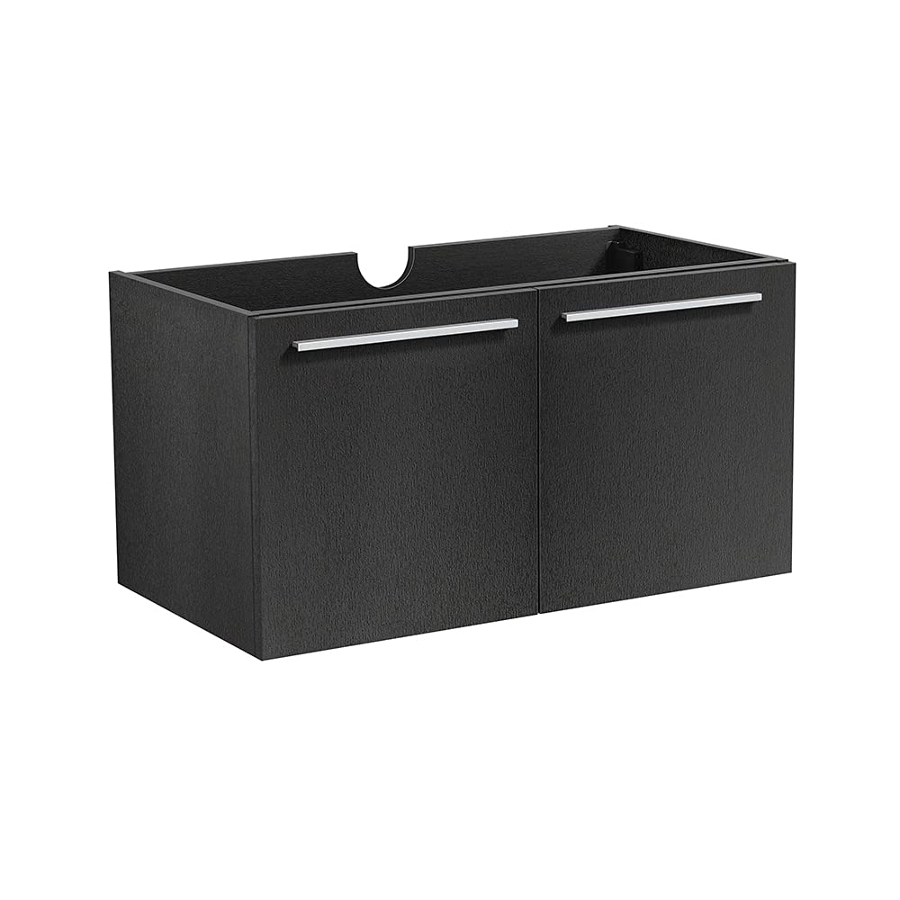 Fresca Vista 30 Inch Teak Wall Mounted Modern Bathroom Vanity Cabinet - Solid Wood Storage for Bath Essentials (Sink Not Included) | Perfect for Small Bathrooms, Powder Rooms & Contemporary Home Decor