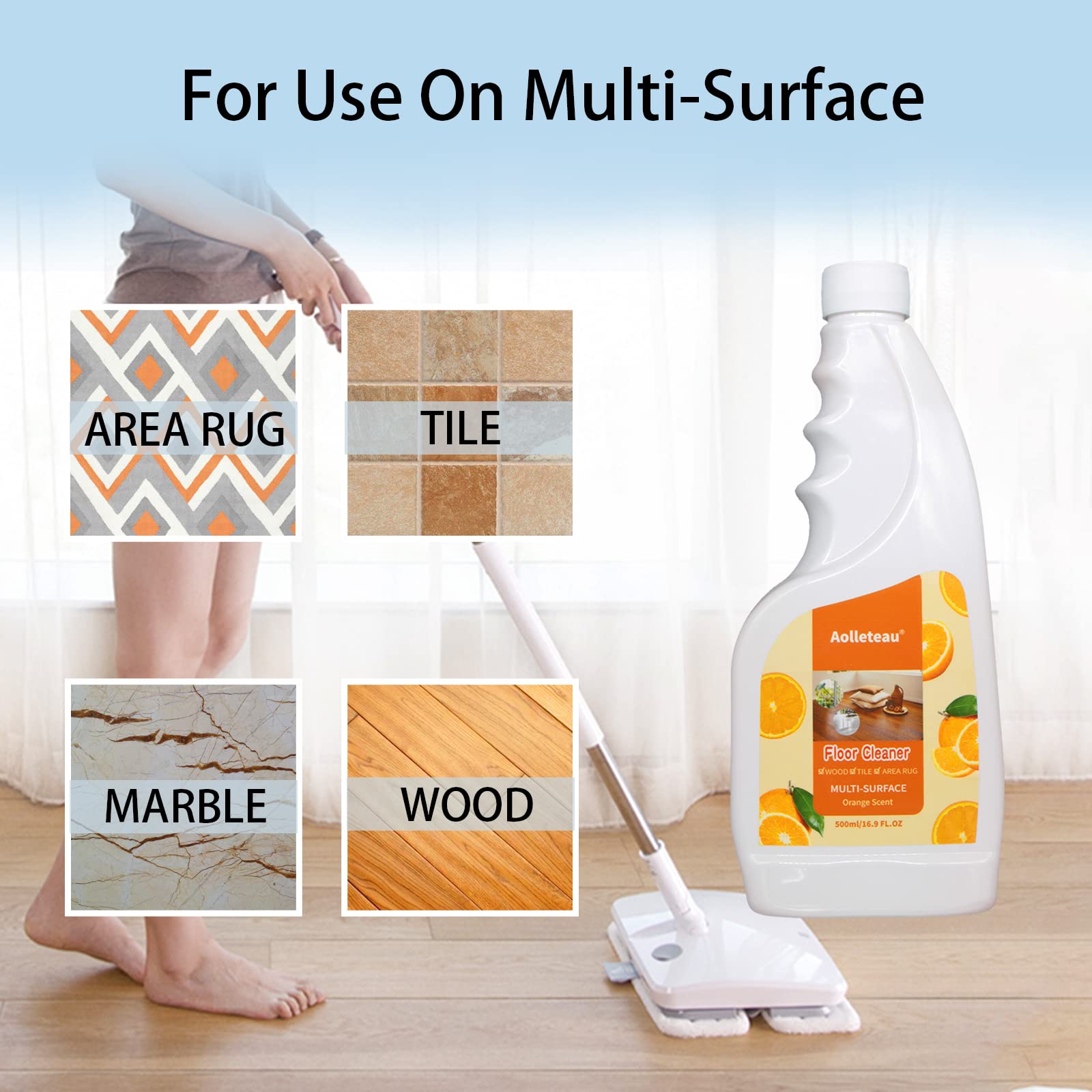 Robot Vacuum & Mop Floor Cleaner Solution - 16.9 fl.oz Concentrate (1:200 Dilution) - Compatible with Wet/Dry Vacuums, WetJet Mops & All Robot Cleaners - Refreshing Orange Scent - Perfect for Hardwood, Tile & Laminate Floors