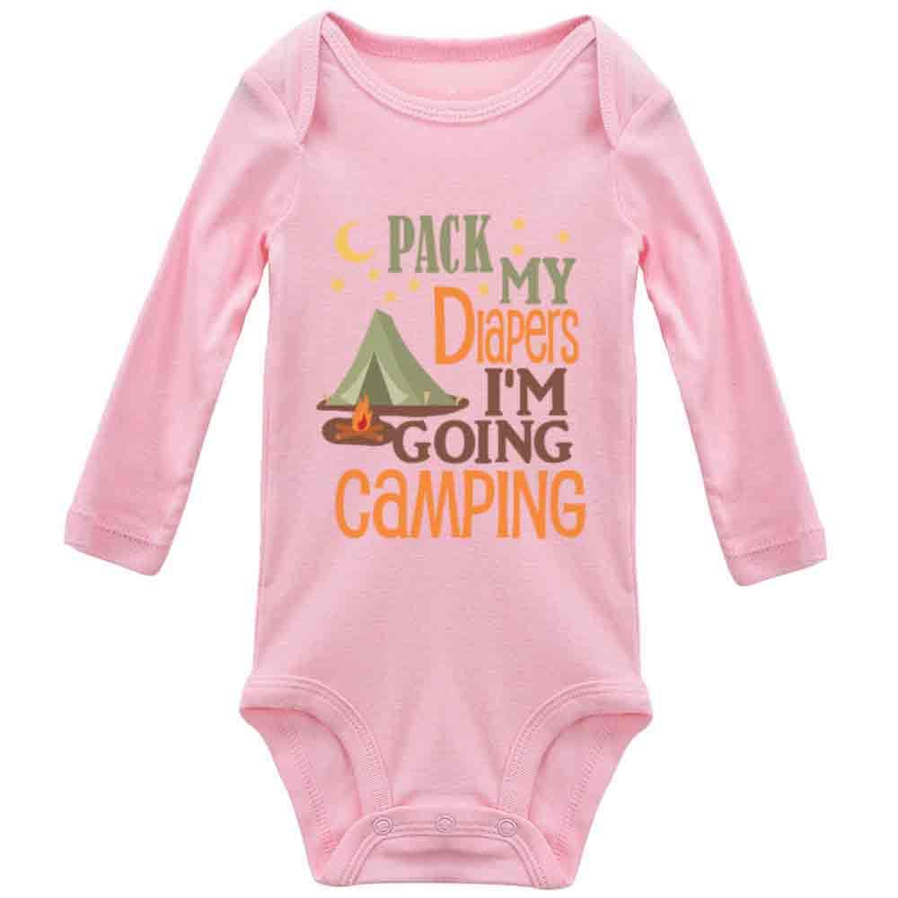 Adorable Pack Diaper Camping Bodysuit for Baby Girls & Boys - Soft Infant & Toddler Creeper Outfit - Perfect for Outdoor Adventures & Family Trips