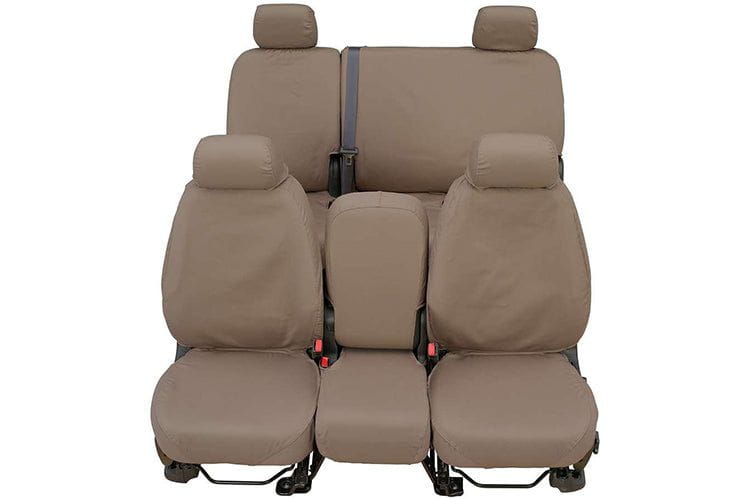 Covercraft SS3480PCCH Custom Seat Covers for 2019-2022 Ford F250 F350 F450 F550 Super Duty Trucks - Charcoal Polycotton SeatSaver Protection | Durable & Perfect Fit for Work Trucks & Daily Driving